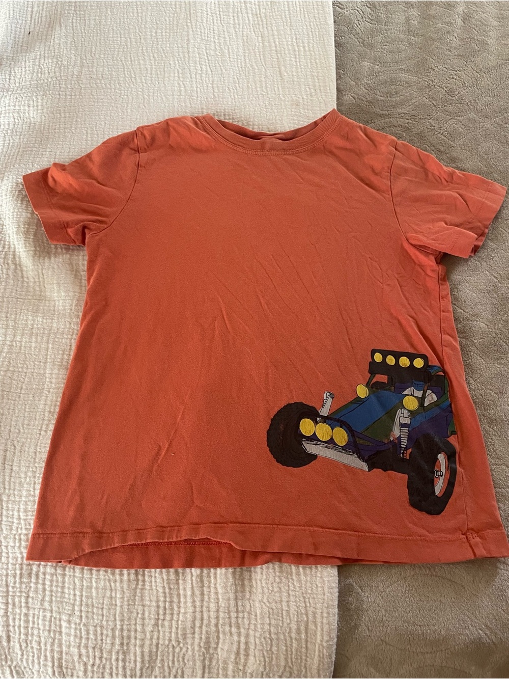 Hanna Andersson Orange Tee with Race Car Graphic